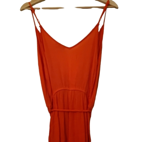 Asos orange v-neck date night spaghetti strap romper jumpsuit one pc. shorts set - Picture 4 of 9